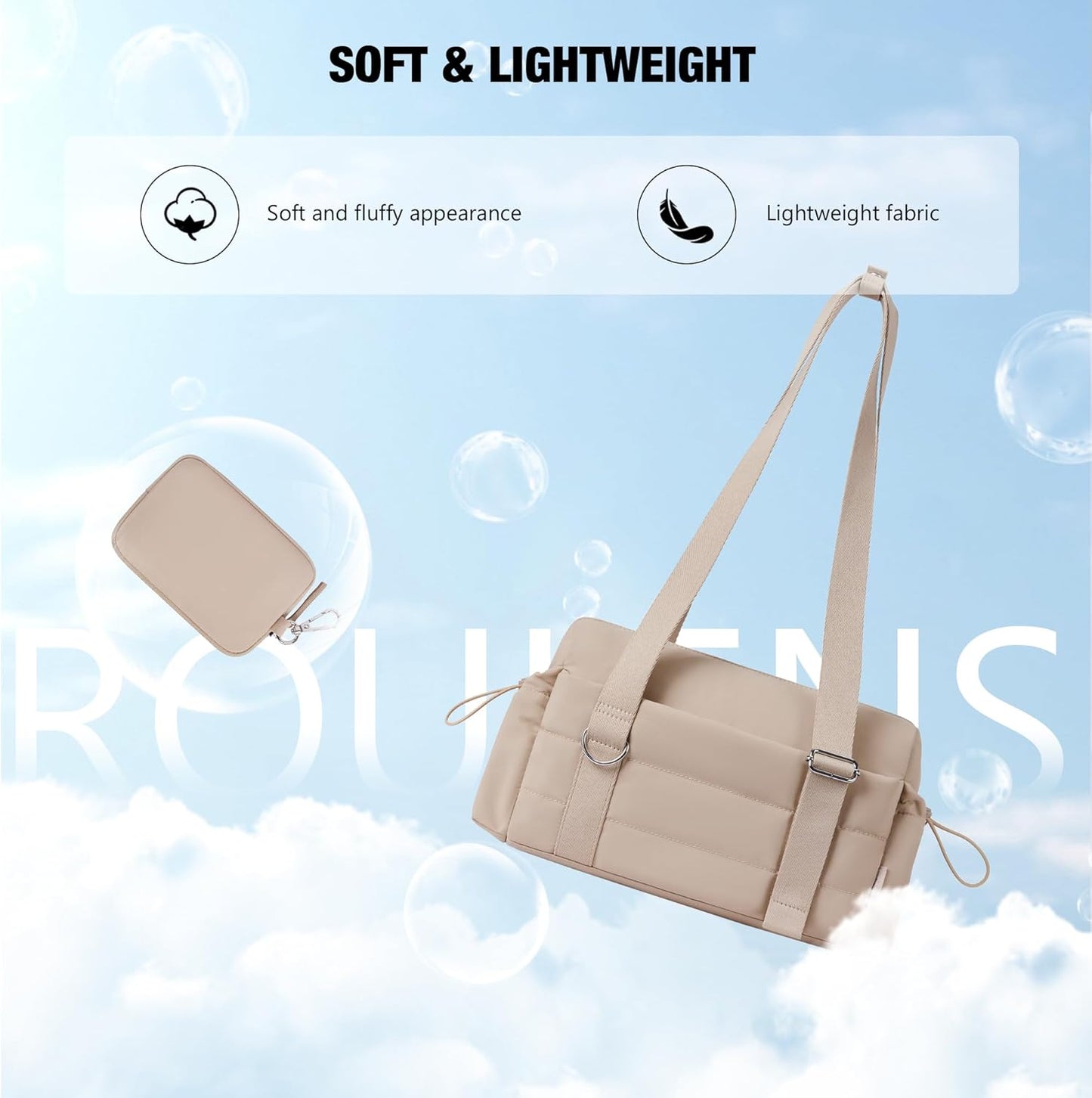 ROULENS Small Gym Bag for Women 2 Set Mini Gym Duffle Bag with Wet Compartment and Coin Wallet, Gym Tote Bag for Workout/Sport/Travel