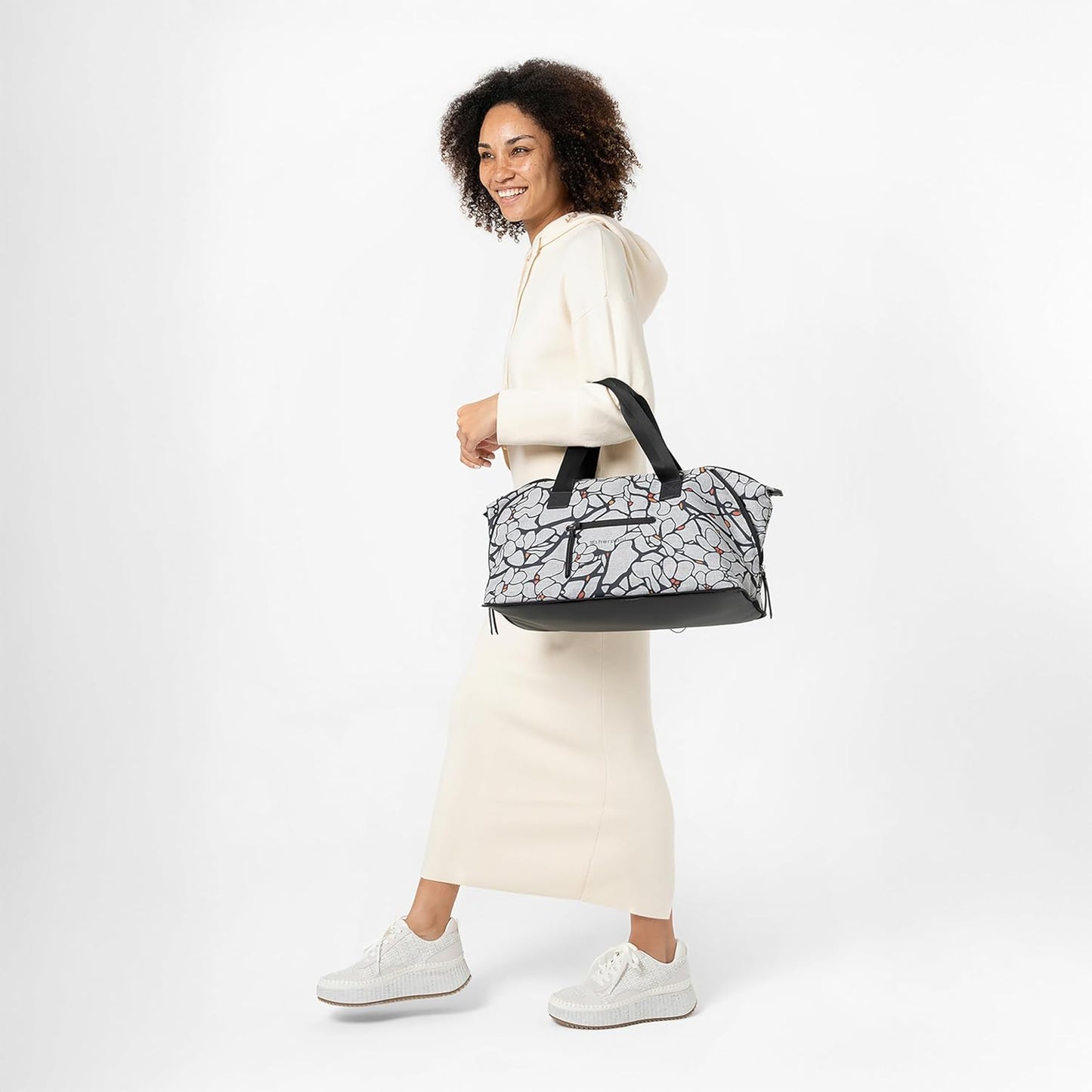 Sherpani Boston, Anti-Theft Weekender Bags,Travel Duffel Bag for Women, Carry On Tote Bag with Removable Shoe Bottom Compartment, Metal Hardware