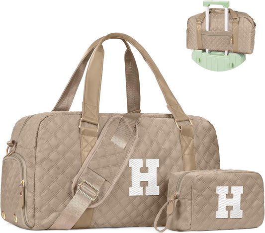 Personalized Duffle Bag Women Girls Gift: Letter Carry on bags, Dance Cheer bag Sports for Girl, Kid Gymnastics Bags, Birthday Gifts for Women Girls Kids Teens Mom Teacher