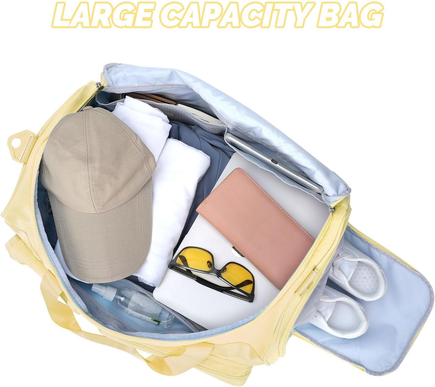 MAXTOP Gym Bag for Women Men Travel Duffle Bag Large Capacity Carry On Weekender Overnight Bag With Shoe Compartment Gym Tote Dry Wet Separation Duffel Bag for Travel