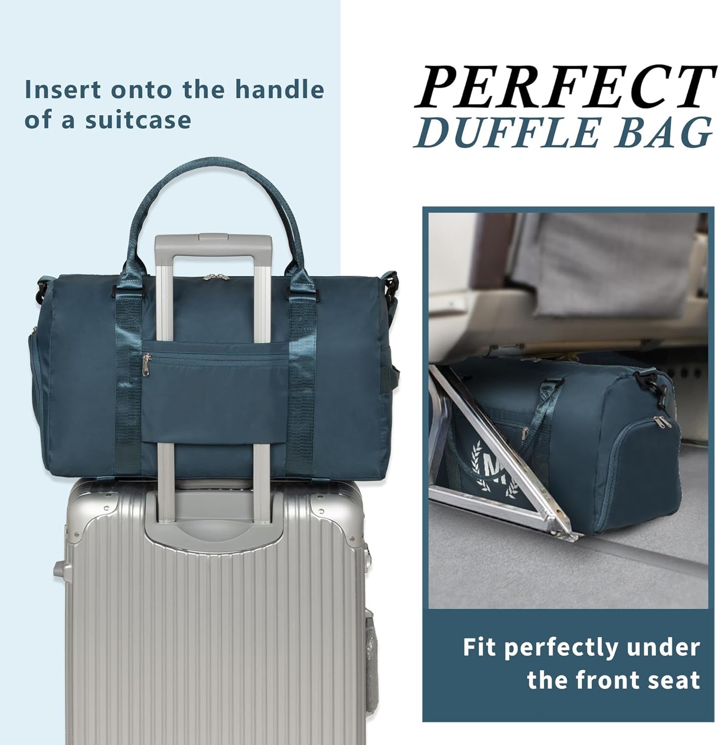 Gym Bag with Shoe Compartment - Personalized Monogrammed Duffle for Sports, Travel, and Workout with Initials