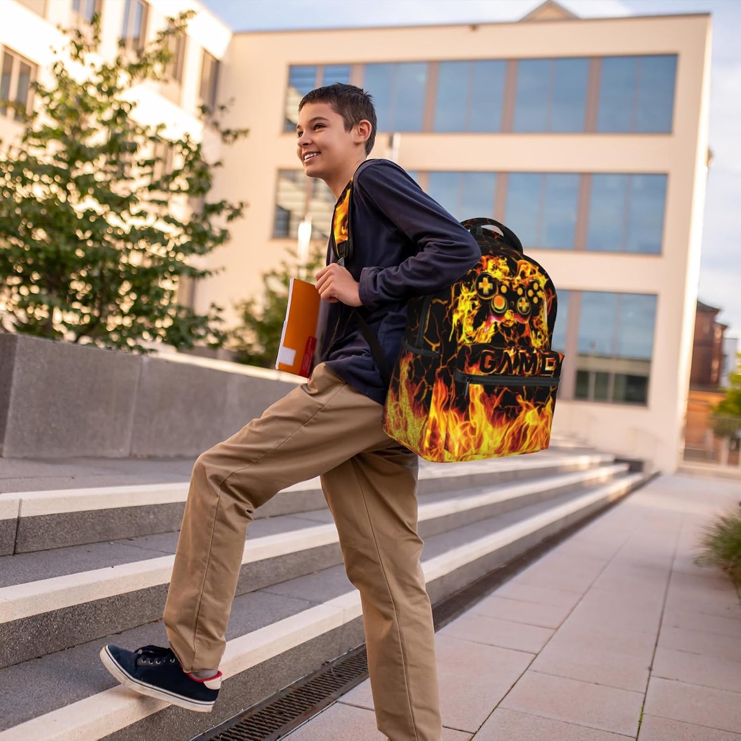 School Backpack For Boys Abstract Gamepad Boys Backpack For Kids Children Teens Elementary Middle School Boy Backpacks Ages 6-18 Video Games Bookbag back pack