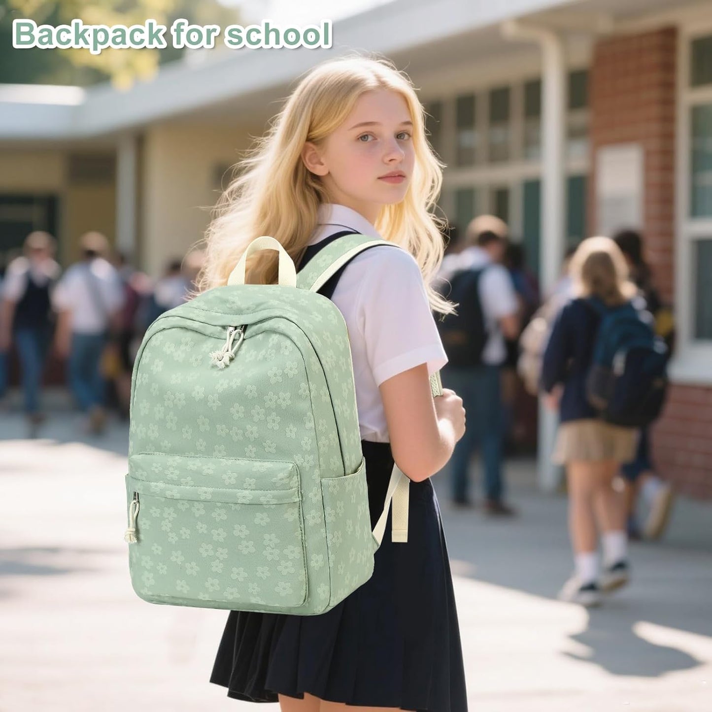 LEDAOU School Backpack Teen Girls Lightweight Bookbag Elementary Middle School Backpacks College Laptop Bag Travel Daypack