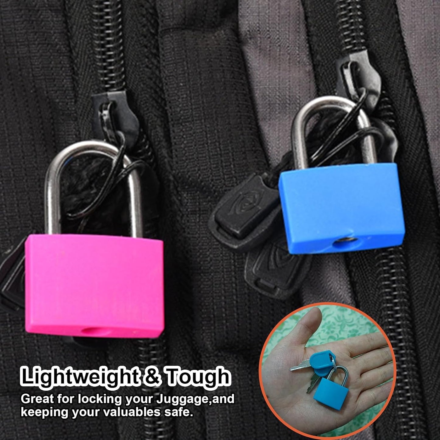16 PCS Suitcase Locks with Keys,Small Luggage Padlocks Metal Padlock with Key,Multicolor Lock Luggage Locks Mini Keyed Padlock for Backpack Boxes Laptop Bag School Gym Locker,23 mm,8 Colors