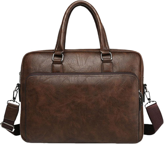 leather Laptop Bag for Men 16 inch Laptop Briefcase Waterproof,Handbags Shoulder Crossbody Bag Business