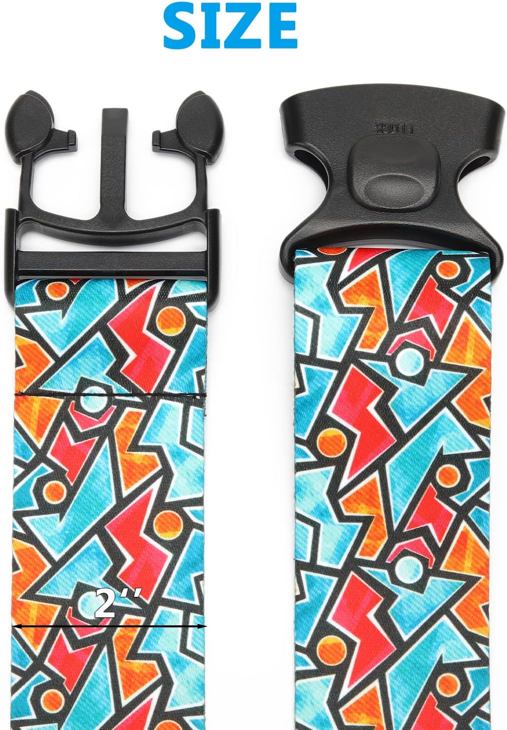 2 Pack 75'' x 2'' Adjustable Luggage Straps for Suitcase Belt Travel Bag Packing Straps Accessories (Lightning)