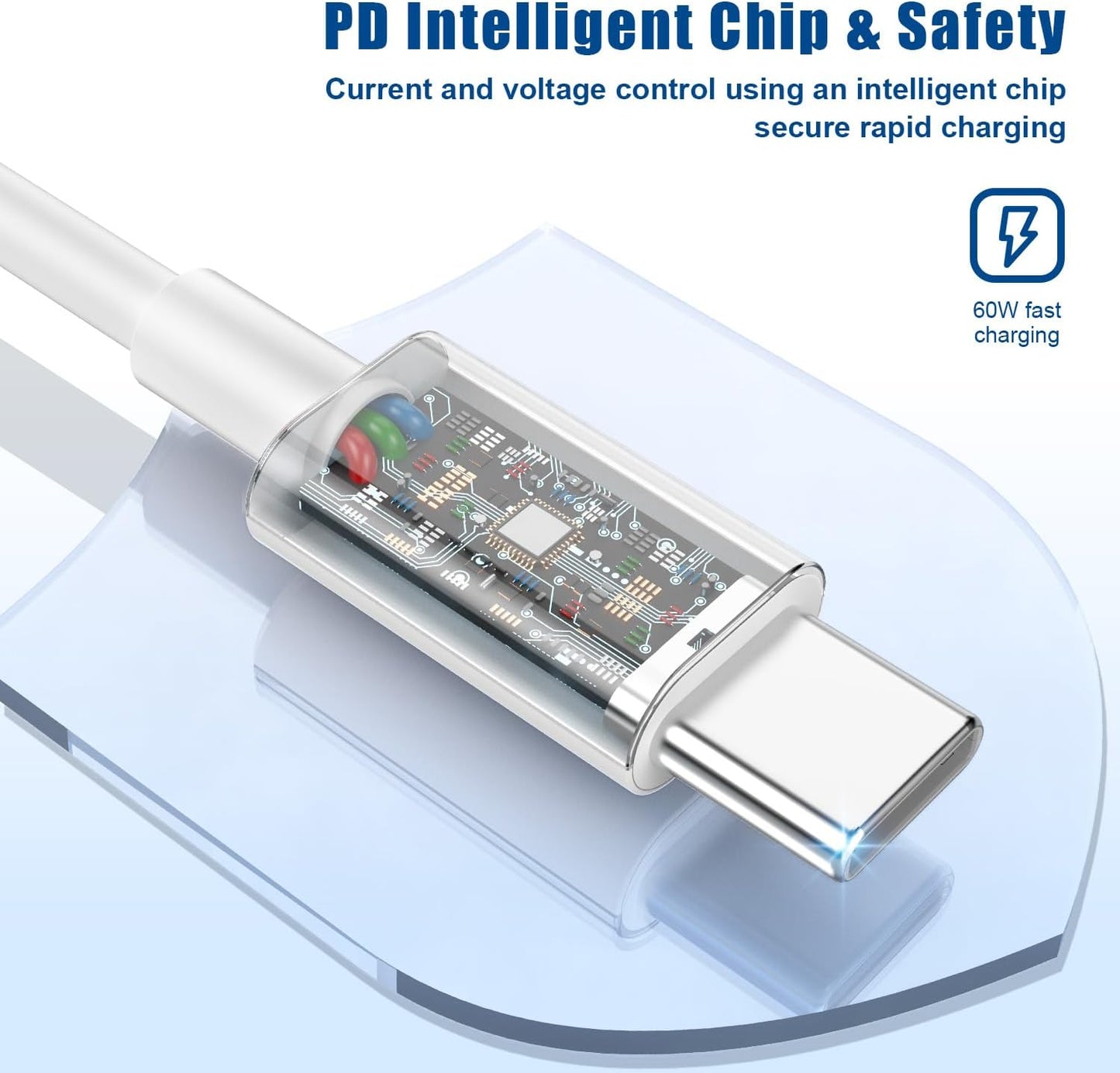 10ft iPhone 17 16 15 Charger, 2Pack 45W USB C Fast Charging Block and Long Type C to C Cable Cord,Wall Plug Adapter Cube Brick for Apple iPhone 17 Pro Max/17 Air/16e/16 Pro/15 Plus/iPad,Samsung Galaxy