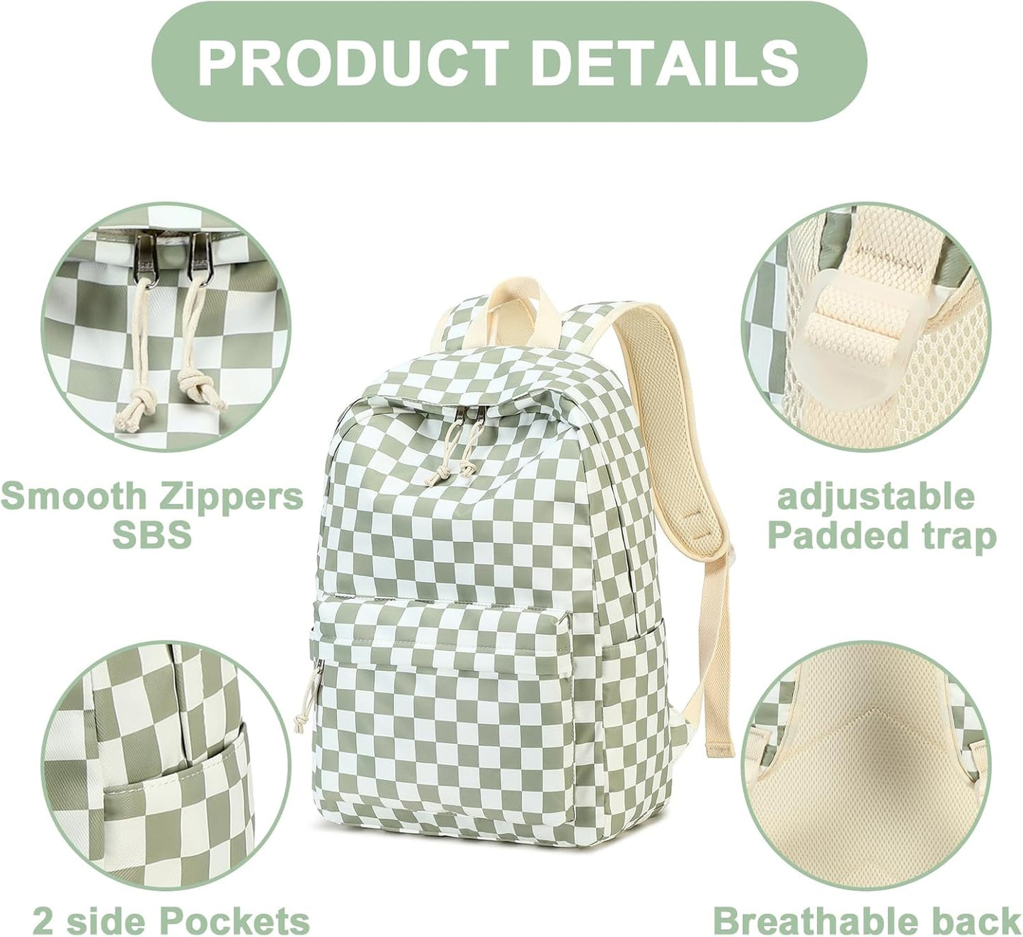 LEDAOU Backpack for Girls School Bag Kids Bookbag Teen Backpack Set Daypack with Lunch Bag and Pencil Case