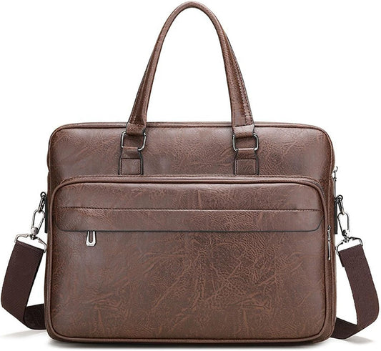 leather Laptop Bag for Men 16 inch Laptop Briefcase Waterproof,Handbags Shoulder Crossbody Bag Business