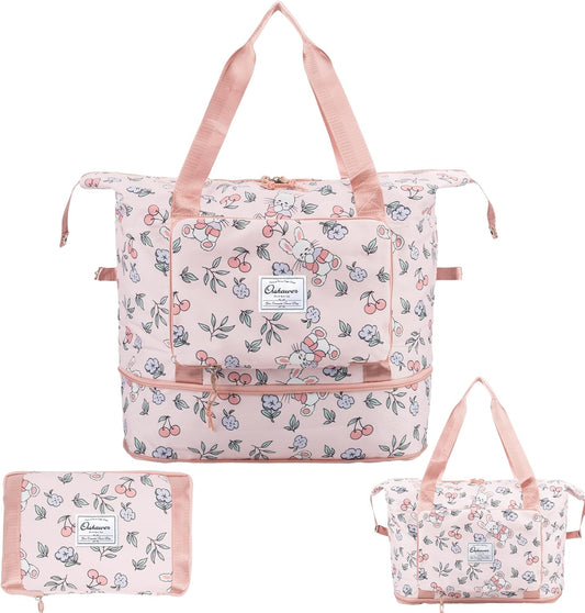 Large Capacity Foldable Travel Bag Expandable Portable Carry on Bag Dry&Wet Separation Sports Duffel Bags