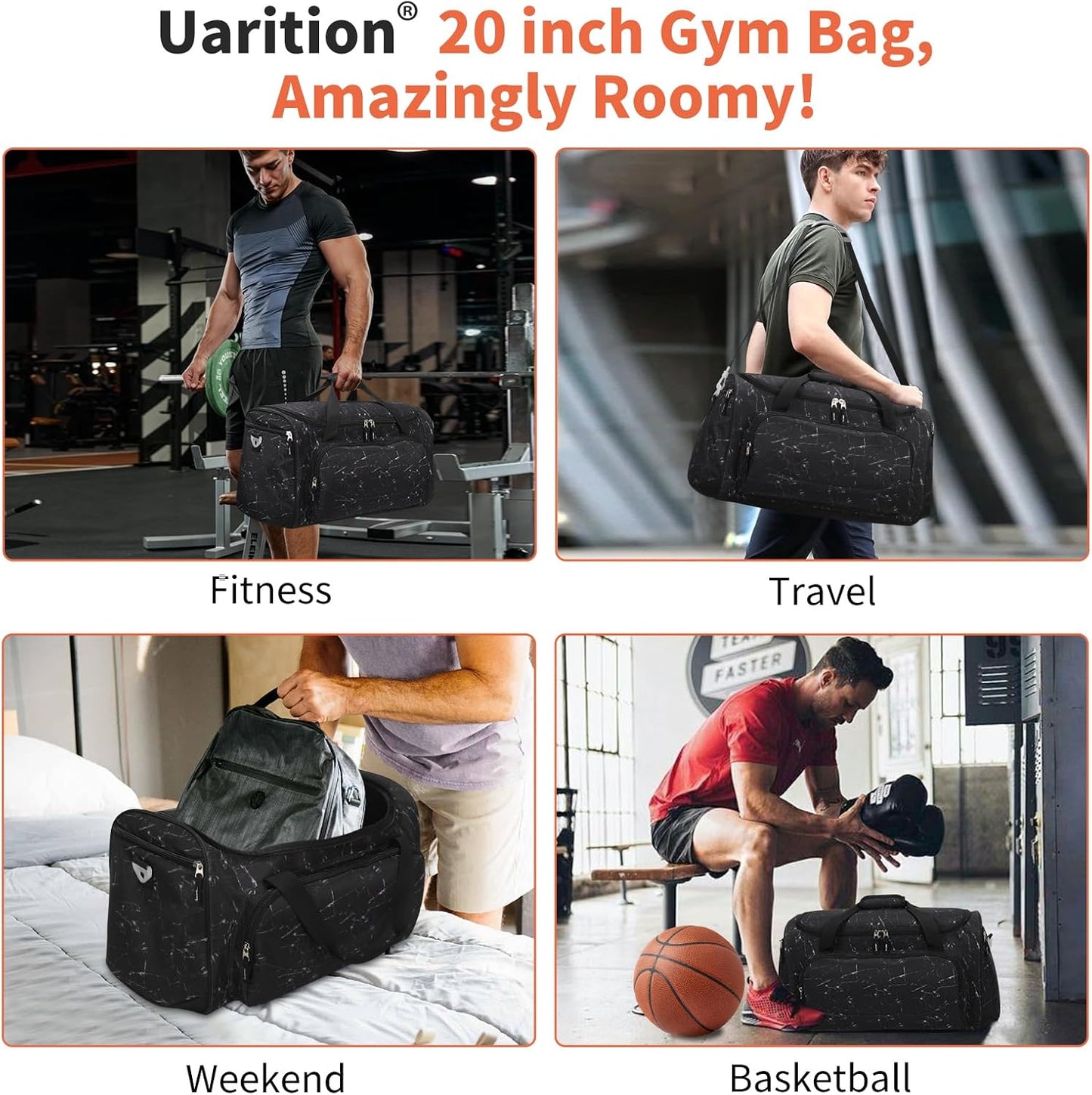 Mens 55L Sports Duffle Bags Large Gym Duffel Bag Workout Bag for Travel Outdoor Camping