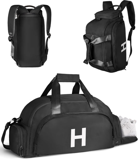 Easter Basket Essentials, Initial Gym Bags with Shoe Compartment, Dance Bag for Girls, Monogram Kid Overnight Bags, 10 11 12 13 14 15 16 Year Old Girls Boys Teens Birthday Gifts (Letter H)