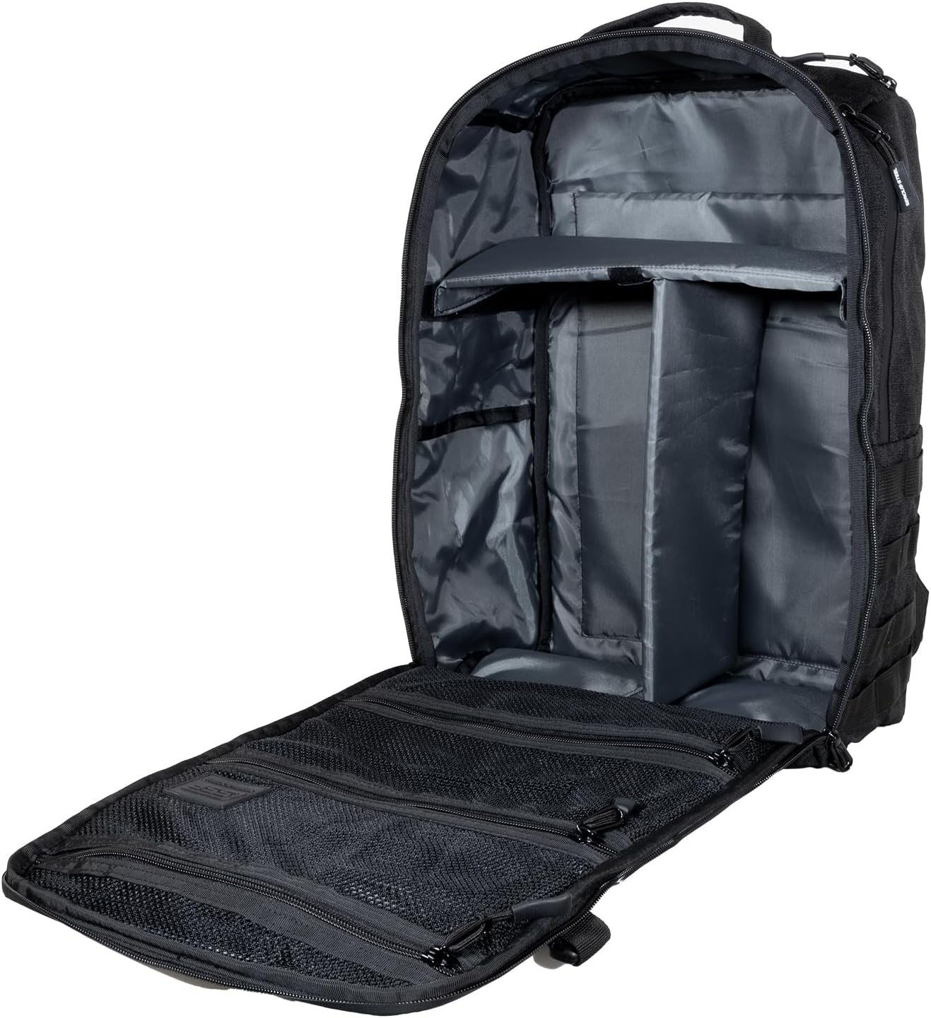 SERIOUS STEEL FITNESS Gym Bag, Rip-Resistant Fabric, Heavy Duty (Black, Backpack (Pro-Mini (26L) with Dividers))