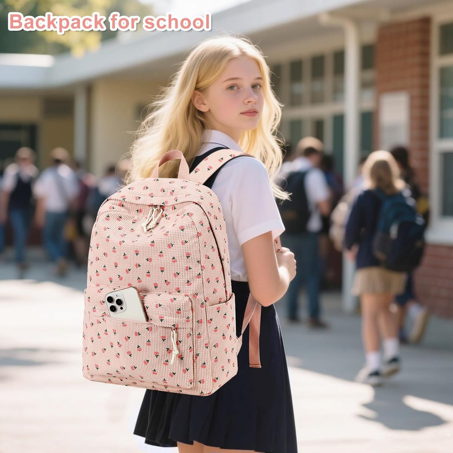 LEDAOU School Backpack Teen Girls Lightweight Bookbag Elementary Middle School Backpacks College Laptop Bag Travel Daypack