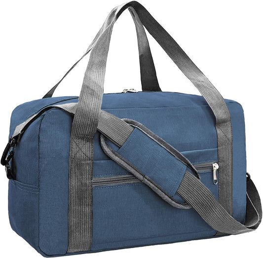 15 Inch Small Carry On Bags for Airplanes Spirit Airlines Personal Item Bag Underseat Foldable Travel Duffle Gym Bags for Women Men(20L,Navy)