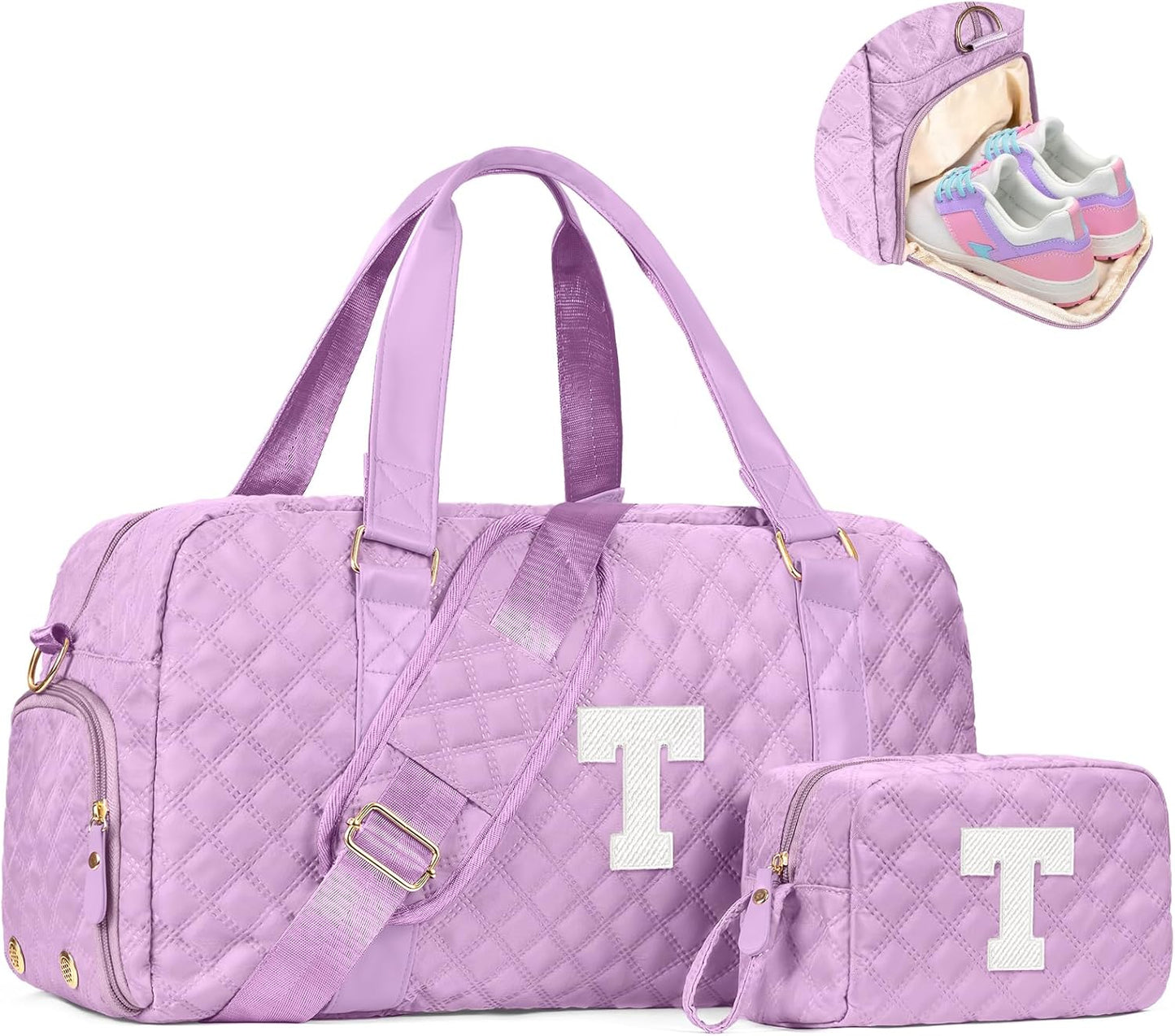 Personalized Duffle Bag Women Girls Gift: Letter Carry on bags, Dance Cheer bag Sports for Girl, Kid Gymnastics Bags, Birthday Gifts for Women Girls Kids Teens Mom Teacher