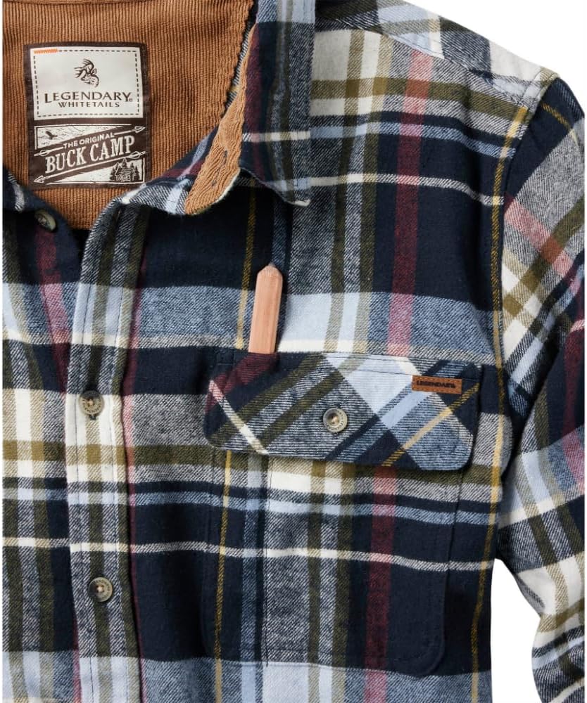 Legendary Whitetails Men's Flannel Shirt Long Sleeve Button Down 100% Cotton