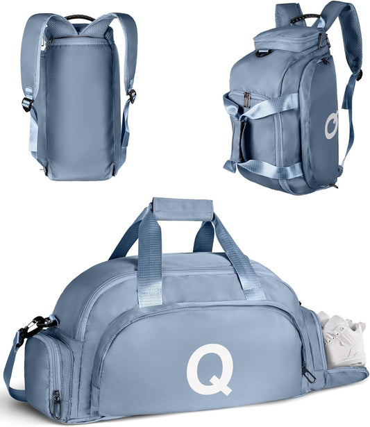 Birthday Gifts for 8 9 10 11 12 13 Year Old Girls, Initial Gym Bags with Shoe Compartment, Dance Bag for Girls, Monogram Kid Overnight Bags, Trendy Stuff-Travel Duffel (Letter Q)