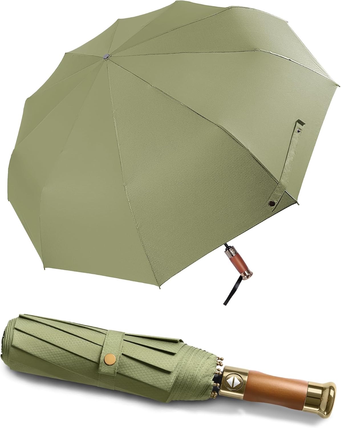 Rain Cats Large Umbrella 45 Inch diameter Umbrellas for rain Strong10 Ribs Fiberglass Windproof big Compact Automatic portable Folding Travel/Thick Fabric/Wood handle