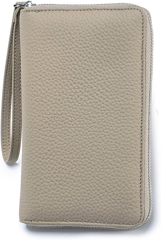 Leather Travel Wallet, RFID passport wallet for travel, with Zippered Pocket and Cash Slot, for Secure Traveling and Documentation Organizer (Eephant Grey)