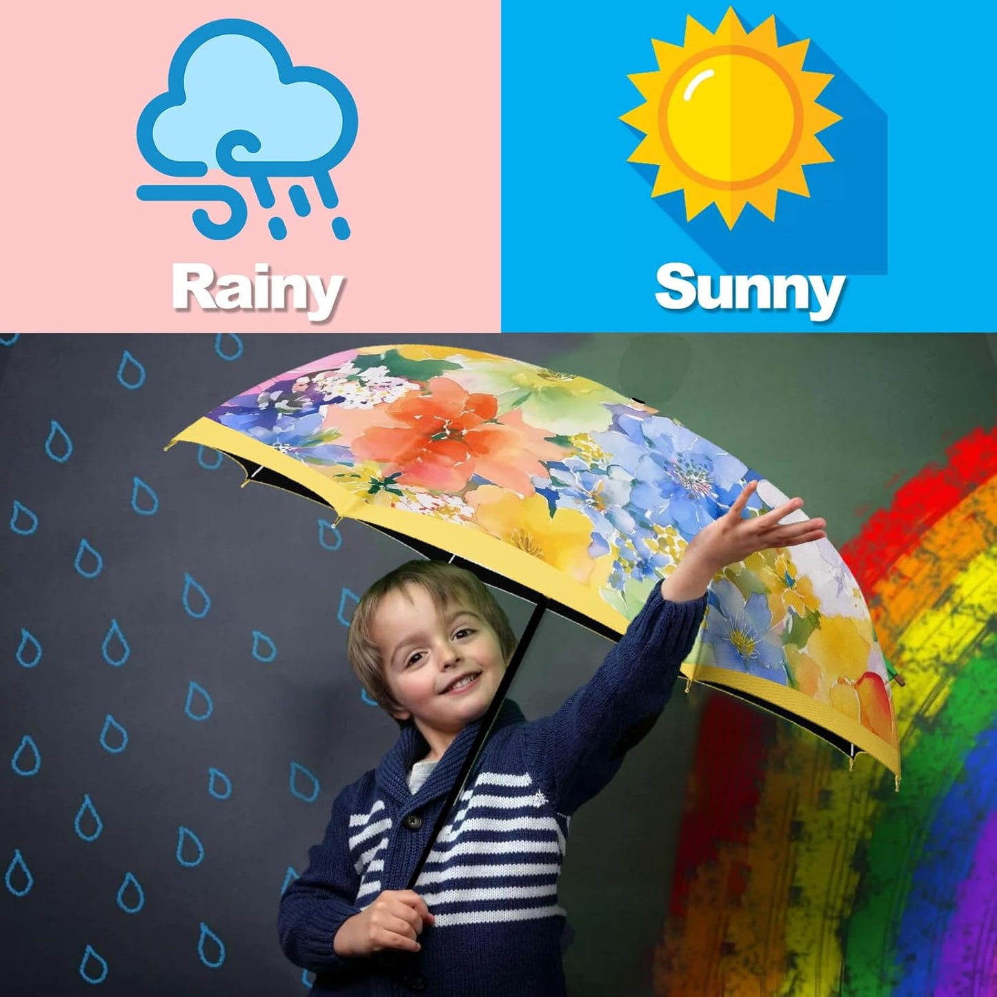 Small Travel Folding Umbrella for Girl, Portable, UV, SunShade, Compact, Automatic, Rain & Wind