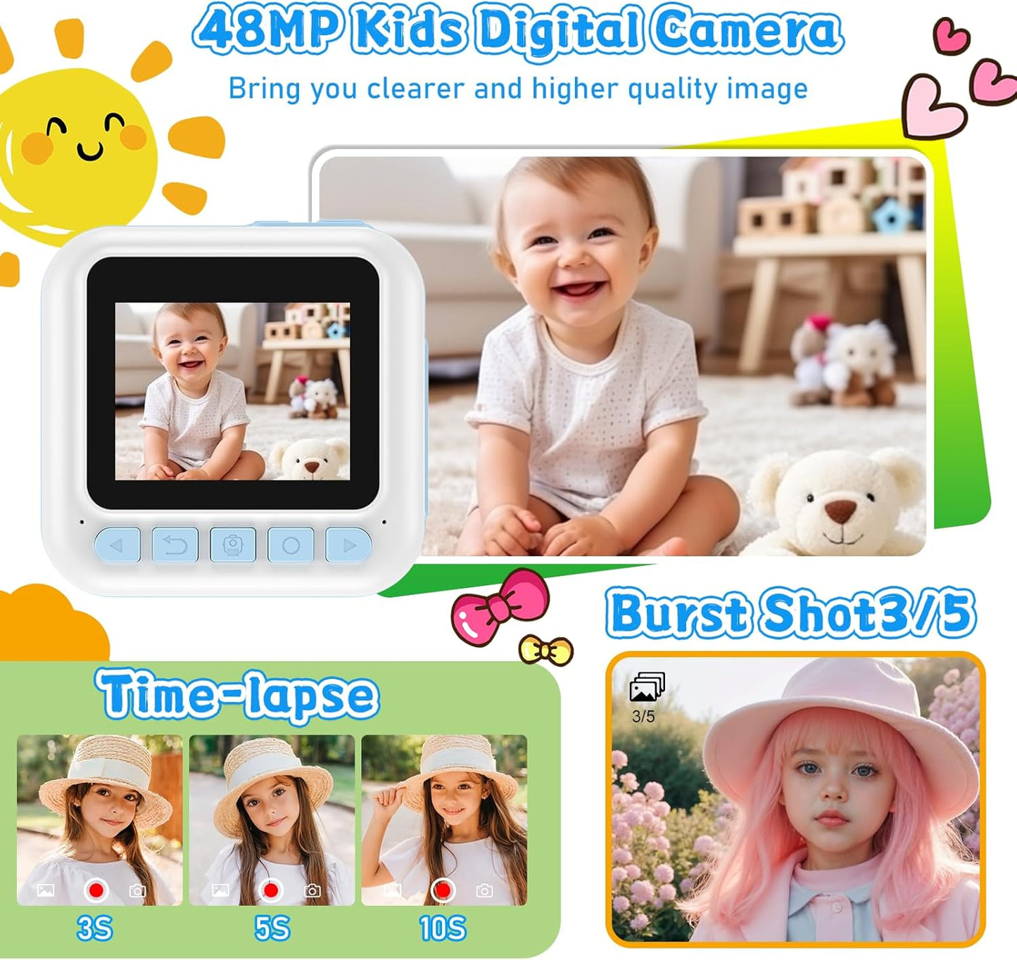 Kids Camera for Boys, 1080P Instant Print, Kids Christmas Birthday Gifts, Blue