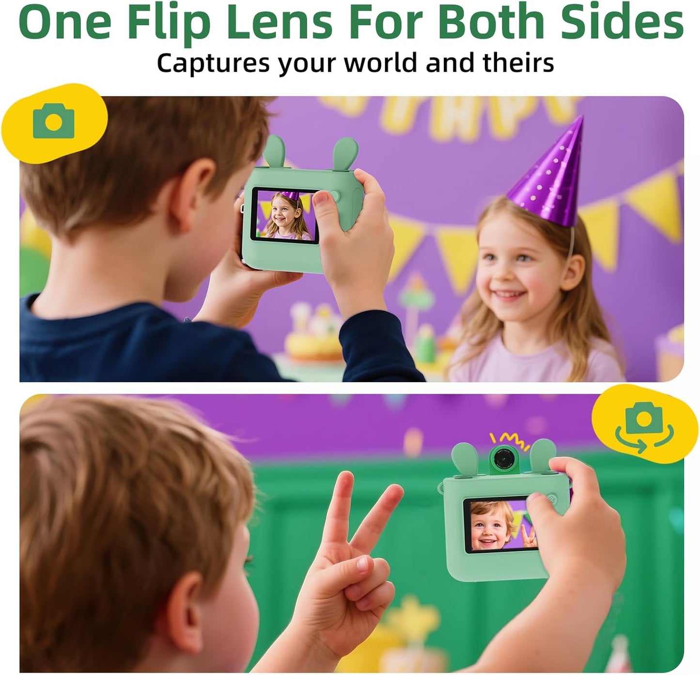 ORGSTA Kids Instant Print Camera for Boys and Girls 1080P HD Toddler Digital Camera with 3 Rolls Print Paper&32G Card, Christmas Birthday Gift Toys for Age 3-16 Kids Portable Travel Digital Camera Toy