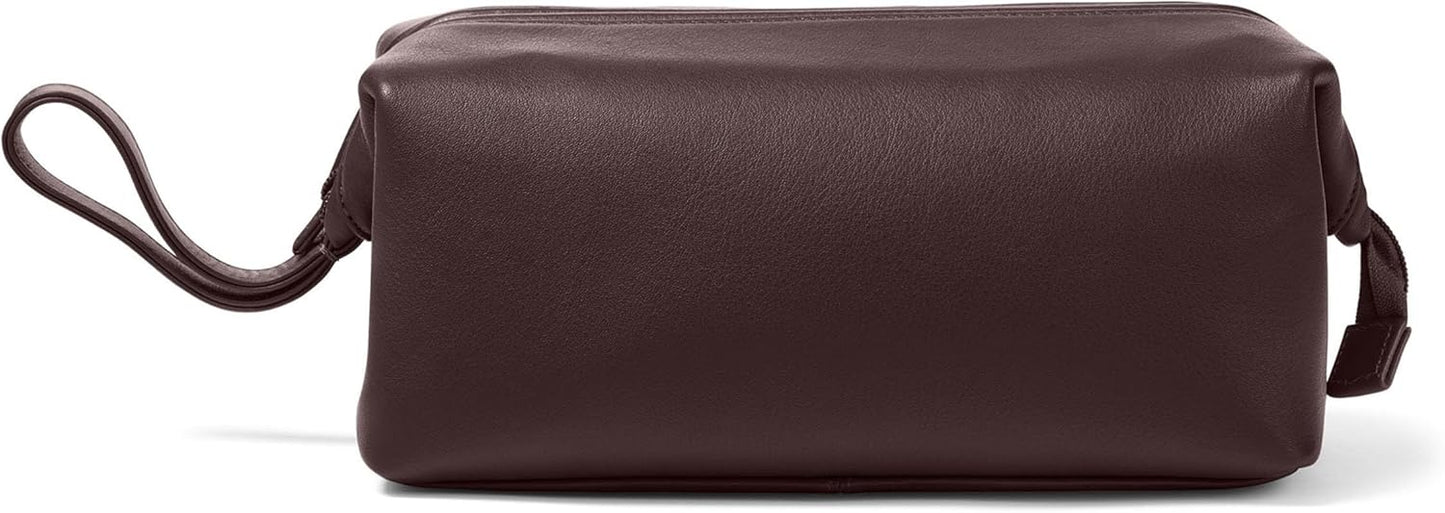 Leatherology Brown Framed Toiletry Bag - Wide-mouth zippered opening, interior and exterior zippered compartments, compact and functional