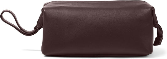 Leatherology Brown Framed Toiletry Bag - Wide-mouth zippered opening, interior and exterior zippered compartments, compact and functional