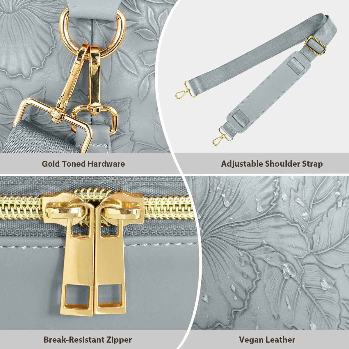 Leather Weekender Bags for Women, Travel Duffel Bag PU Overnight Bag Carry On Tote Bag with Shoe Compartment Wet Pocket