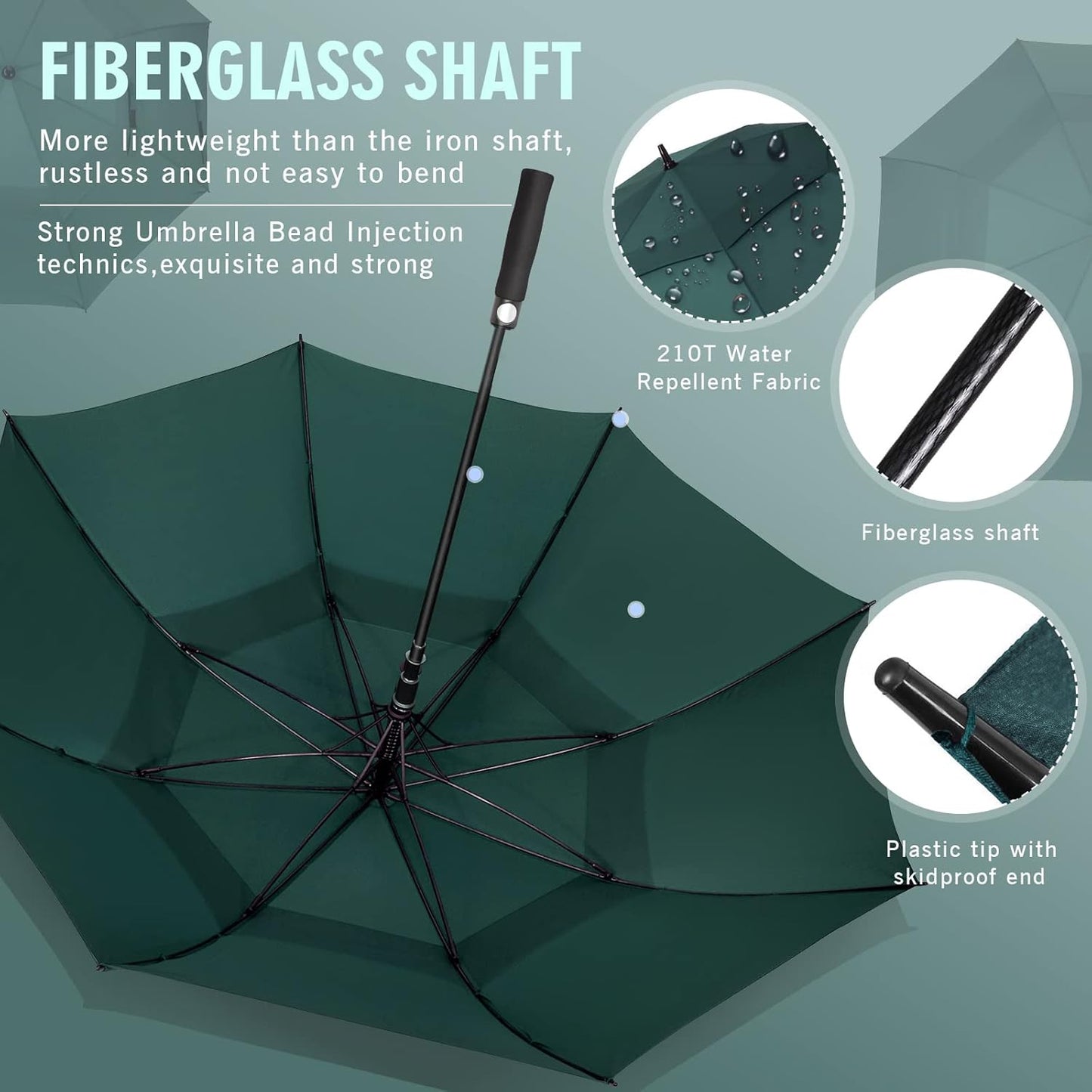 ZOMAKE Golf Umbrella Windproof, Extra Large Oversized Heavy Duty Double Canopy for Rain, Sports Games & Push Cart(51/54/62/68/72Inch)