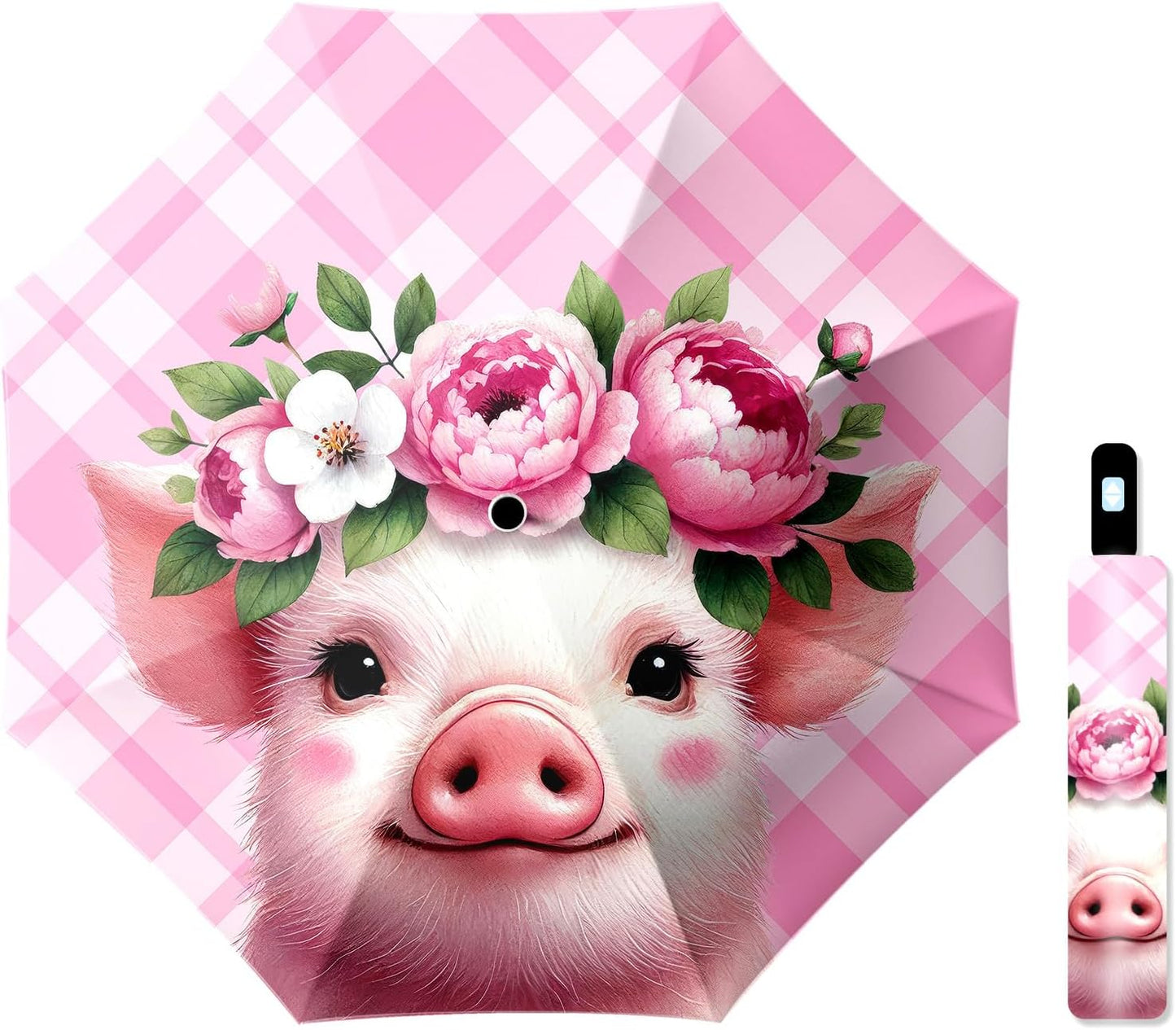 Small Travel Folding Umbrella for Girl, Portable, UV, SunShade, Compact, Automatic, Rain & Wind