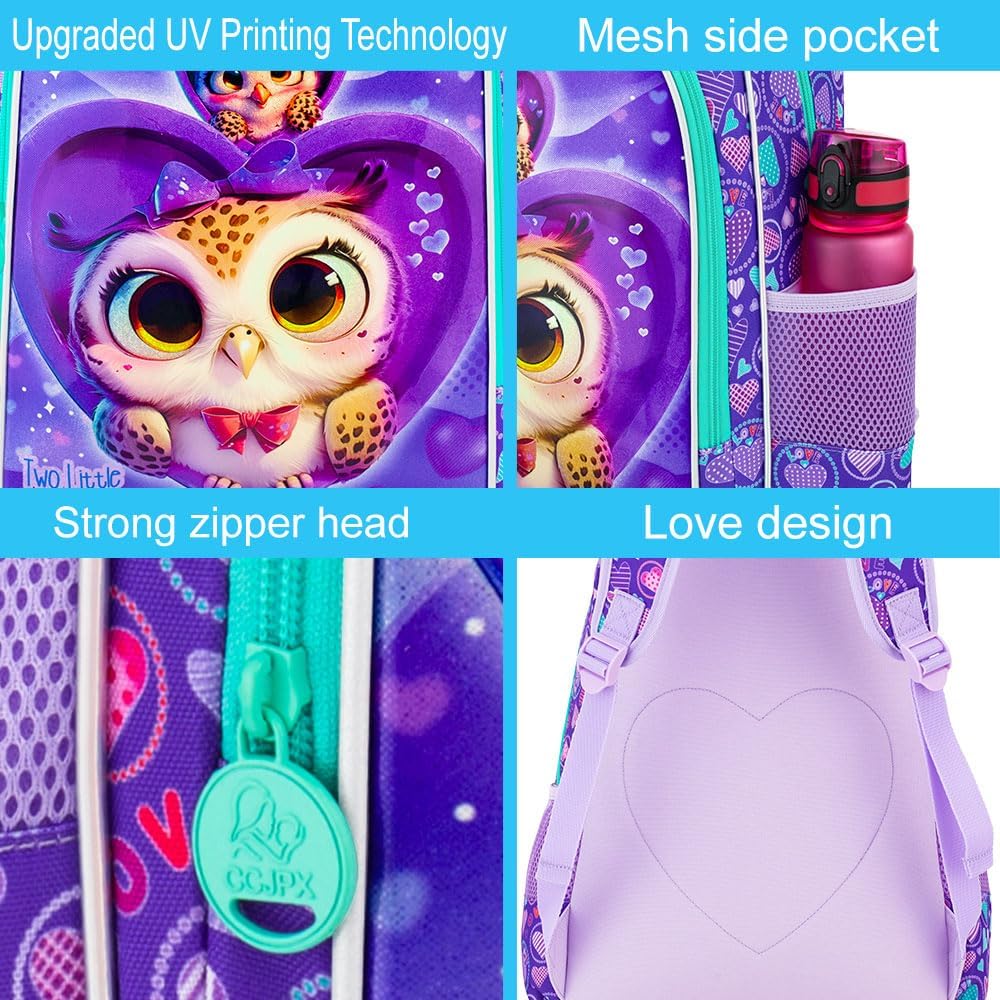 16" Backpack for Girls Boys 4-8, 3Pcs Kids Bookbag Set with Lunch Box, School Bag for Preschool Kindergarten