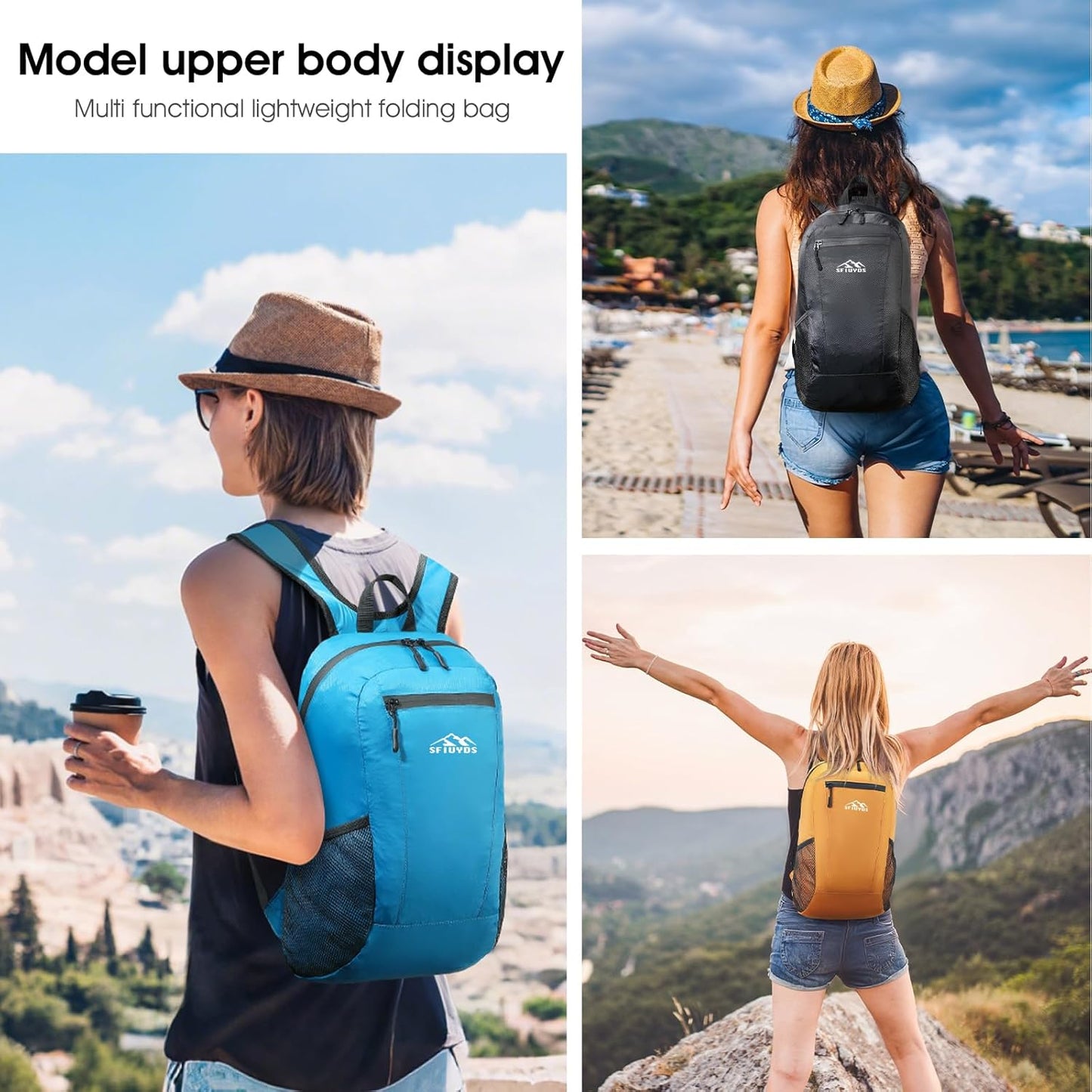 15L Lightweight Hiking Backpack Small,Waterproof Hiking Daypack,Foldable Backpack for Travel,Ultralight Daypack