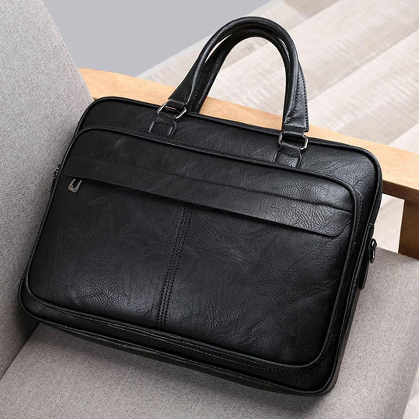leather Laptop Bag for Men 16 inch Briefcase Waterproof,Computer Handbags Shoulder Crossbody Laptop Bag Business