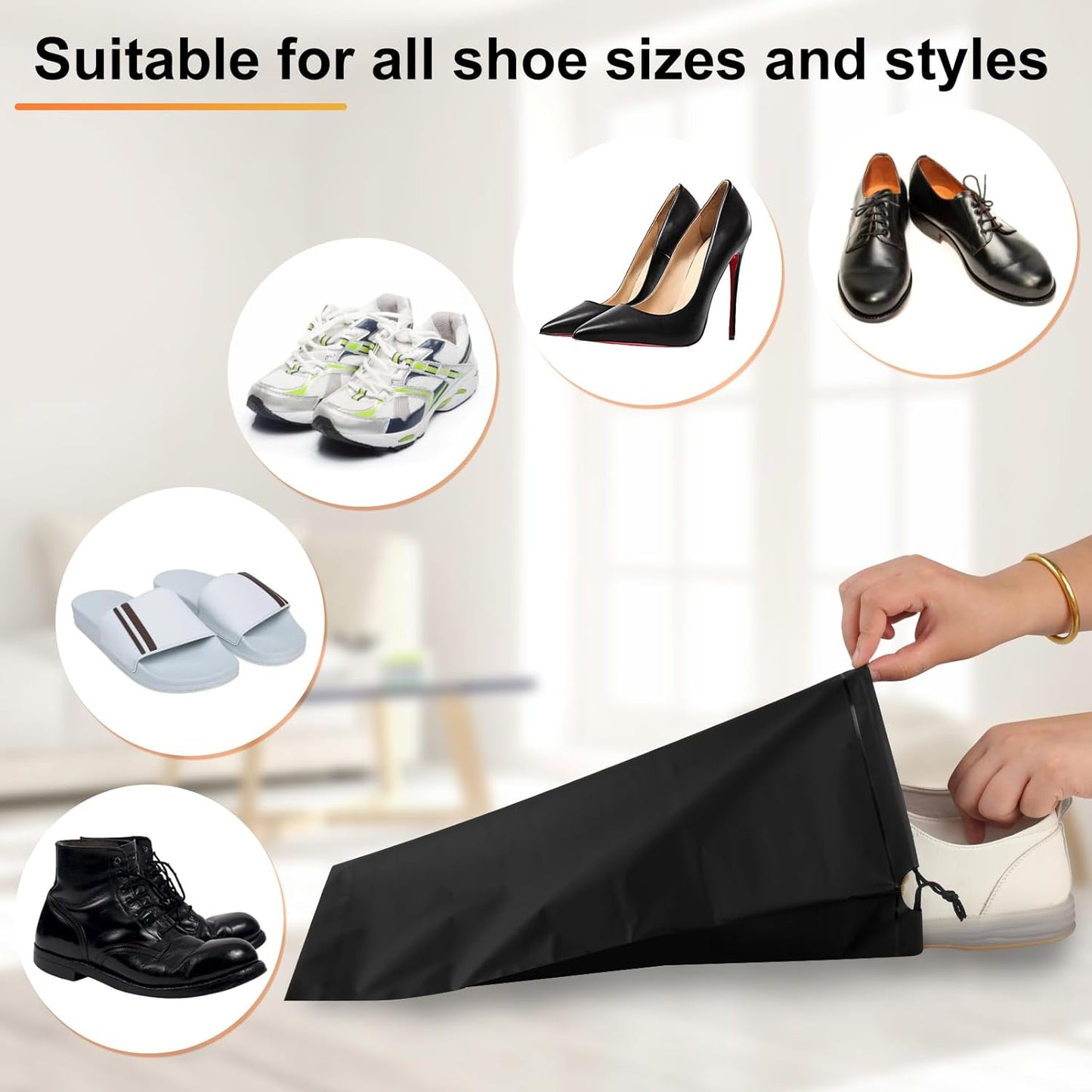 18 Pack Shoe Bags for Travel, 11.8in x 15.7in Travel Shoe Bags for Packing, Travel Bag for Shoes, Storage Bags for Men and Women