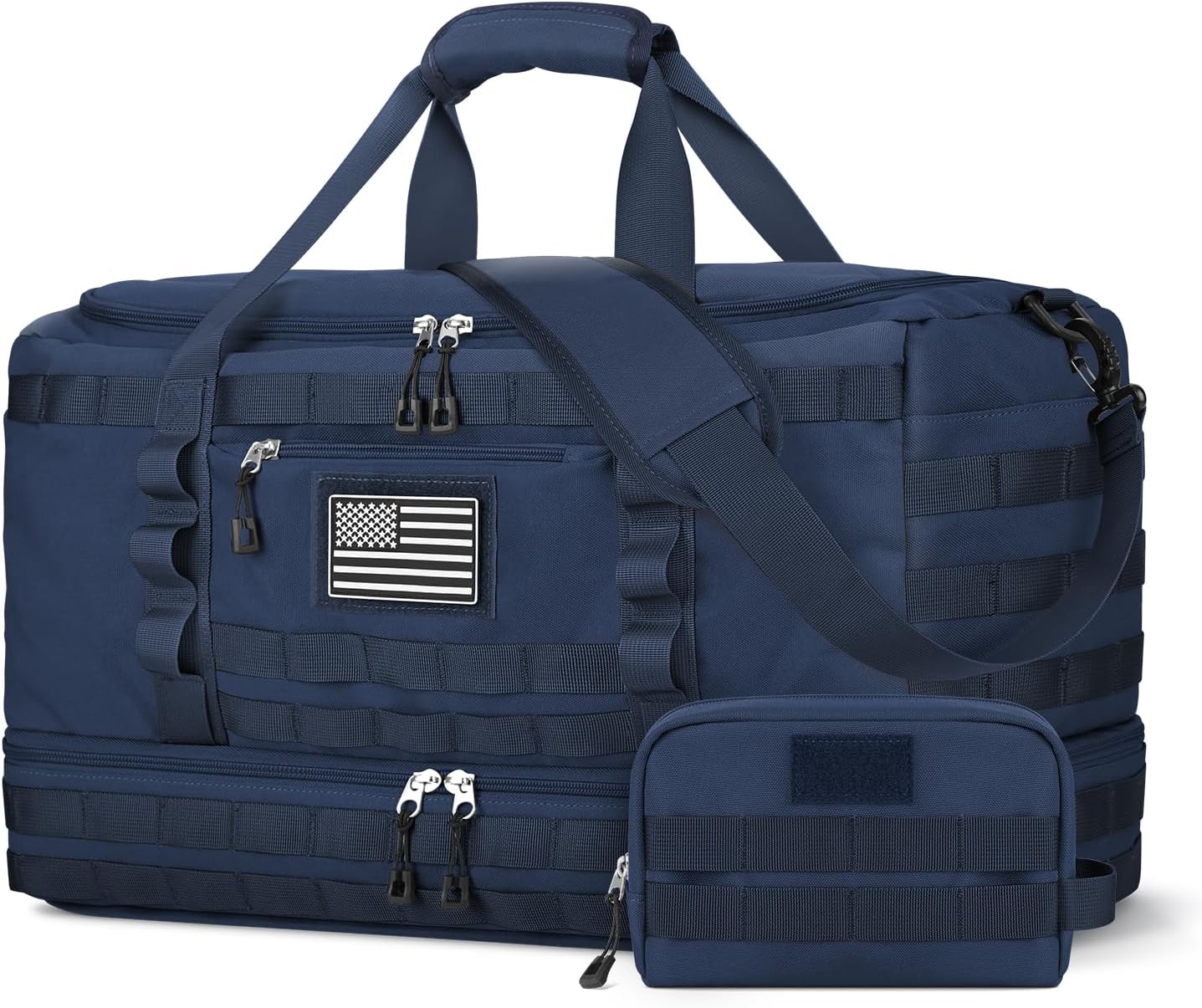 ETRONIK Travel Bag for Men Women, Gym Bag & Tactical Duffle Bags for Travel, Carry on with Toiletry Bag and Shoe Compartment, Weekender Overnight Trip with Wet Pocket for Workout Medical, Blue