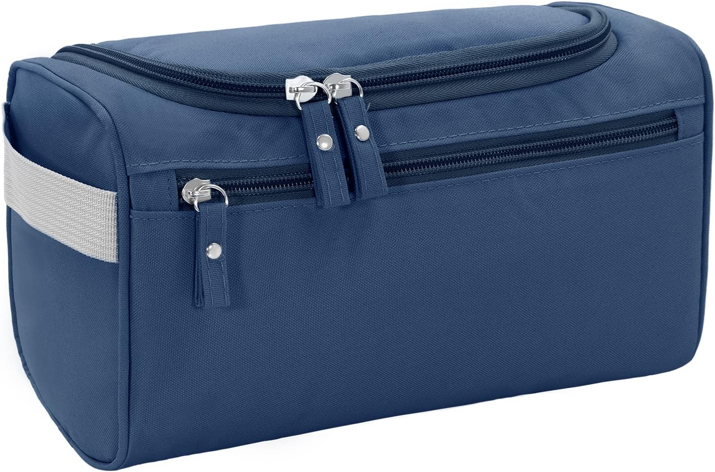 Buruis Travel Toiletry Bag for Men and Women, Hanging Toiletry Organizer Cosmetics Makeup Bag, Water-resistant Dopp Kit Shaving Bag, Small Toiletry Bag for Travel Essentials, Accessories (Denim Blue)