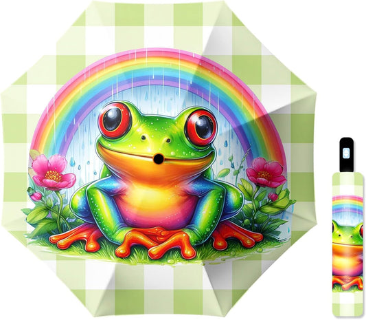 Small Travel Folding Umbrella for Girl, Portable, UV, SunShade, Compact, Automatic, Rain & Wind