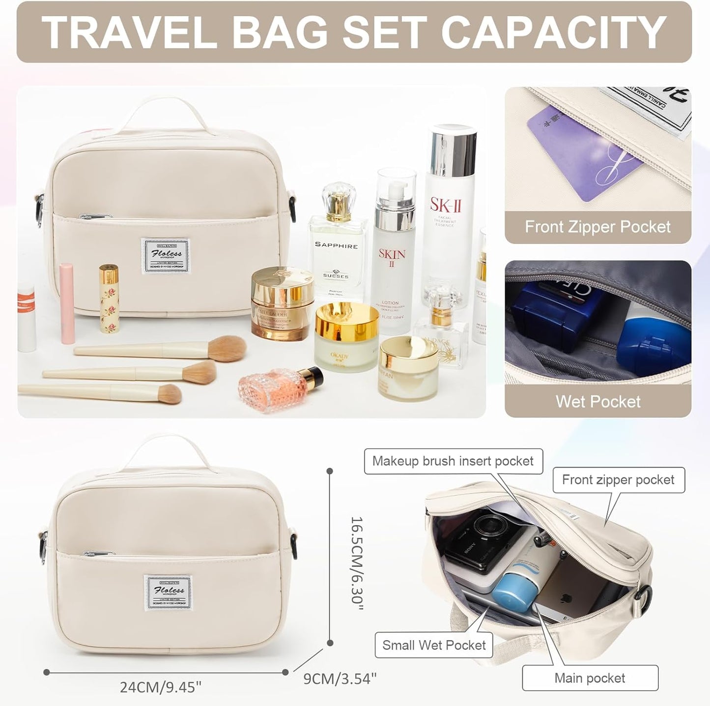 Gym Bag for Women Men with Shoes Compartment & toiletry bag,Sport Swimming Yoga Bag,Waterproof Travel Duffel Bag Small Carry on Bag Overnight Weekender Bags Personal Item Bag for Airlines Cream White