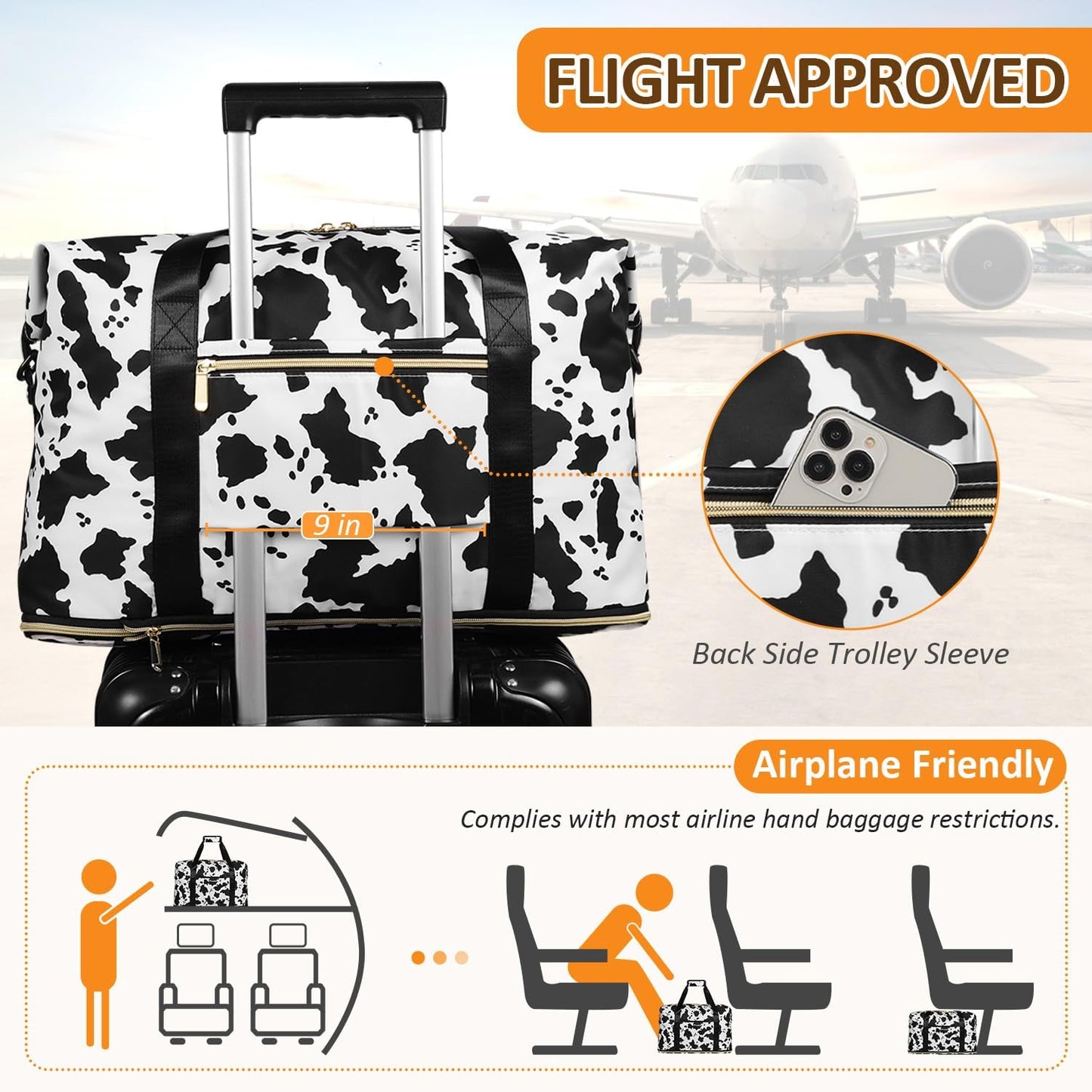 Expandable Travel Duffle Bags Weekender Overnight Bags for Women Men Hospital Bag for Women Labor Delivery with Toiletry Bag Waterproof