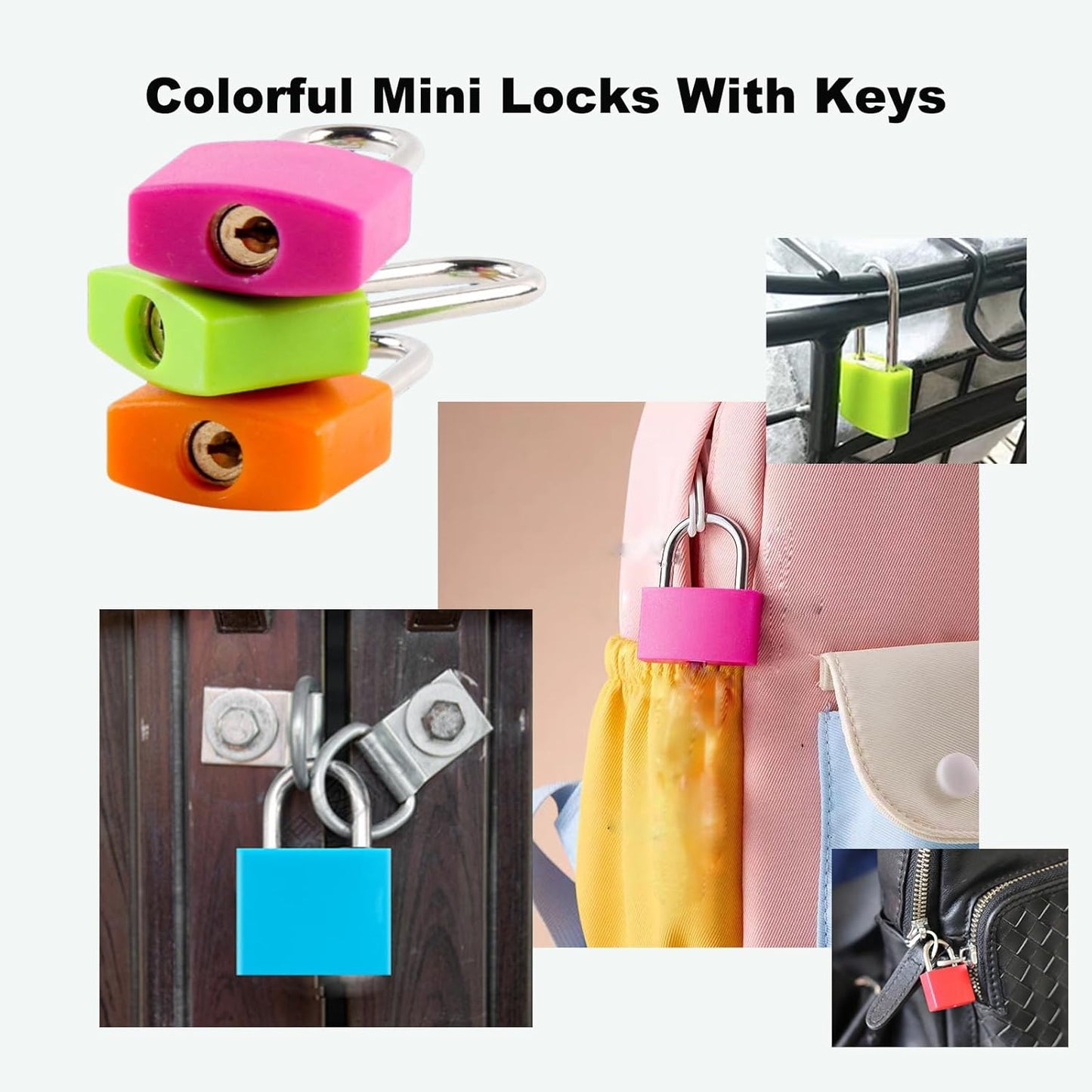 12 PCS Luggage Locks with Keys Padlock Metal Small Luggage Lock for Travel Bags, School Gym Locker, Toolbox - 23mm (6 Colors)