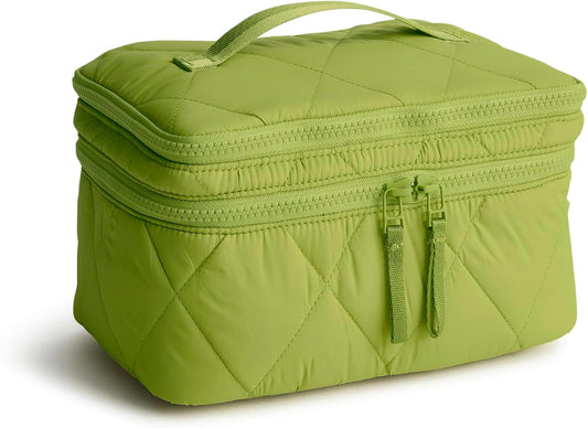 Vera Bradley Featherweight Brush Up Cosmetic Case, Spinach Green