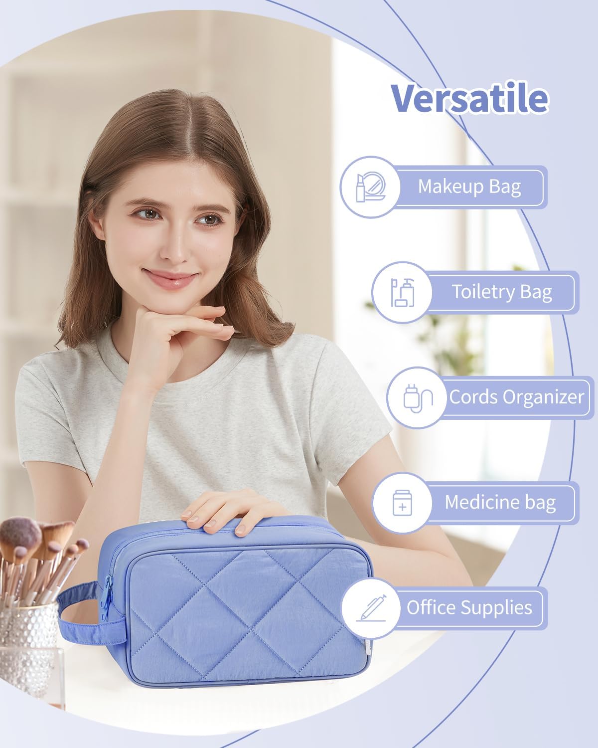 Narwey Travel Toiletry Bag for Women Traveling Dopp Kit Men Travel Bag for Toiletries Cosmetic Bag Makeup Bag Medicine Bag for Traveling