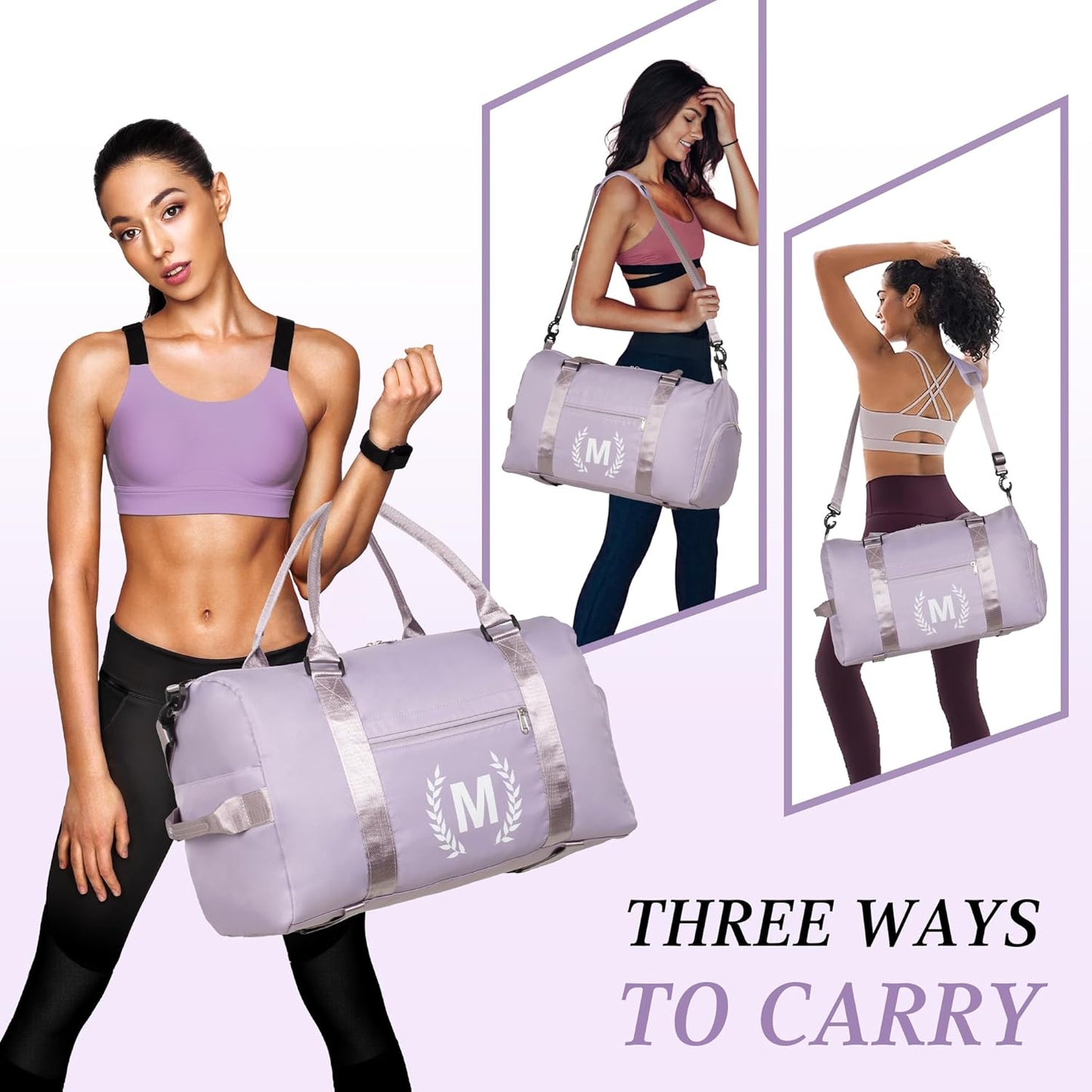 Gym & Sports Duffle Bag, Black, T Size, Polyester, Water Resistant, 5 Compartments, Zipper Closure, Web Handle, Fixed Strap, Perfect for Gym, Sports, Travel & Everyday Use