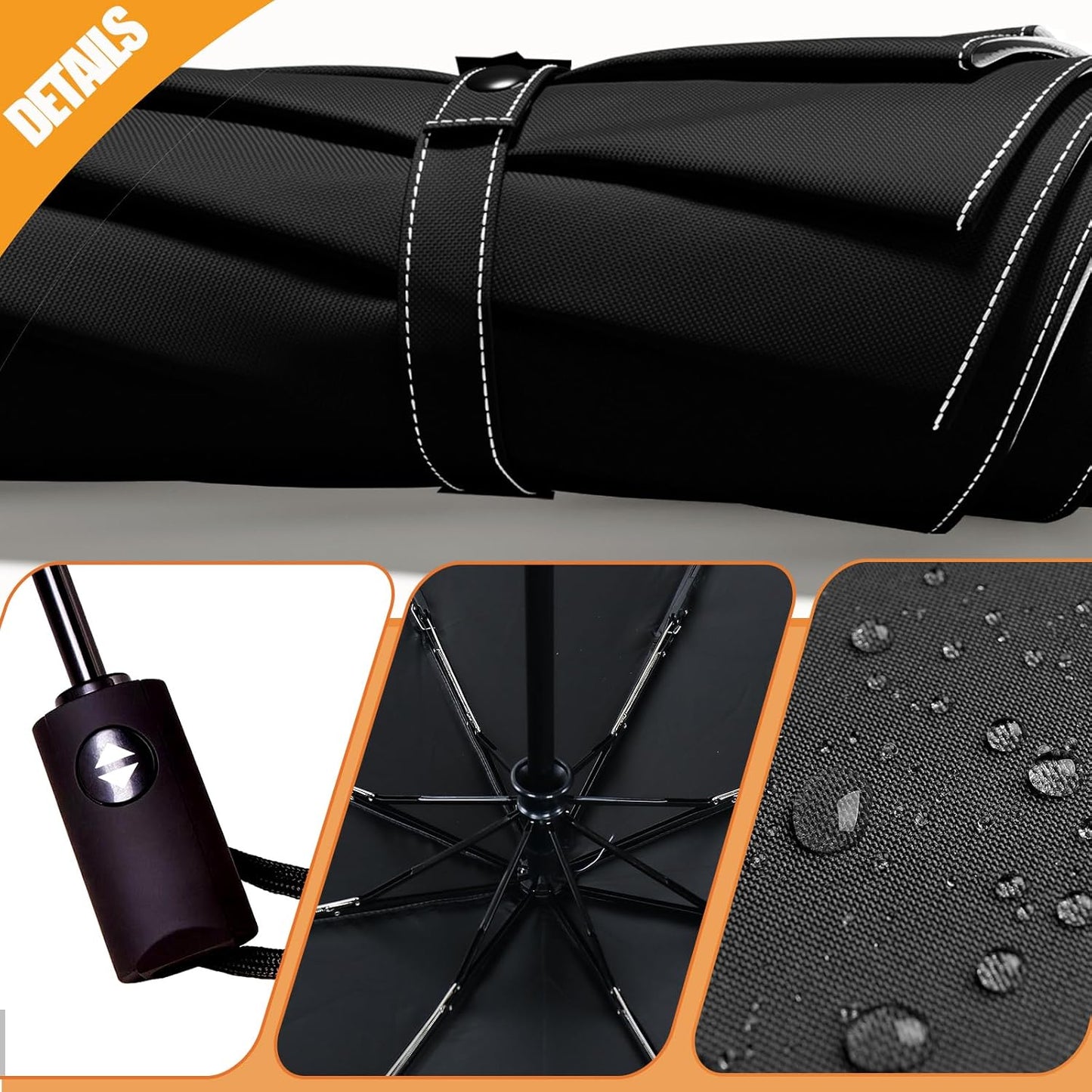 Small Compact Travel Automatic Folding Umbrella for Women, Portable Lightweight, Rain, Wind, UV Sun Shade