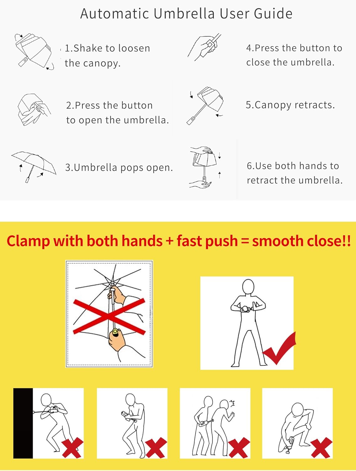 Rain Cats Large Umbrella 45 Inch diameter Umbrellas for rain Strong10 Ribs Fiberglass Windproof big Compact Automatic portable Folding Travel/Thick Fabric/Wood handle