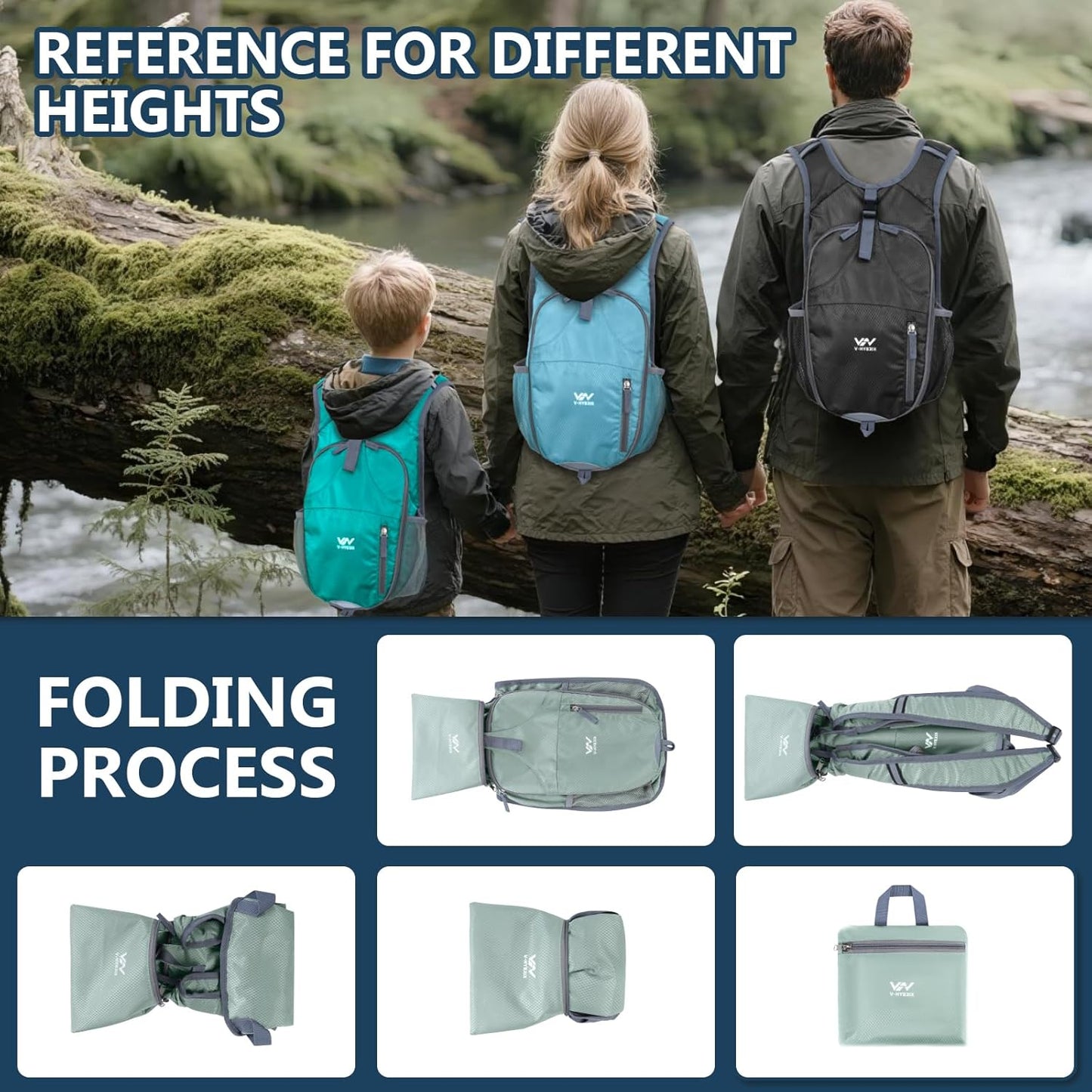 15L Foldable Hiking Backpack,Lightweight Packable Waterproof Machine Washable Daypack with Chest Strap,Small Folding Pack for Travel/Walking for Men&Women-0.52LB Grey