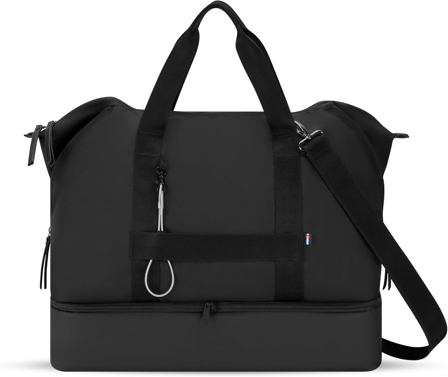 Sherpani Boston, Anti-Theft Weekender Bags,Travel Duffel Bag for Women, Carry On Tote Bag with Removable Shoe Bottom Compartment, Metal Hardware