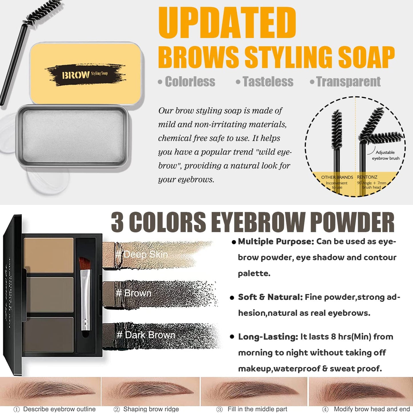 All in One Makeup Kit for Women Full Kit, Make Up Gift Set for Women Teens Girls, Includes Eyeshadow Foundation Lipstick Mascara Brush Sponge Brow Powder Soap Eyeliner Primer Contour Cosmetic Bag